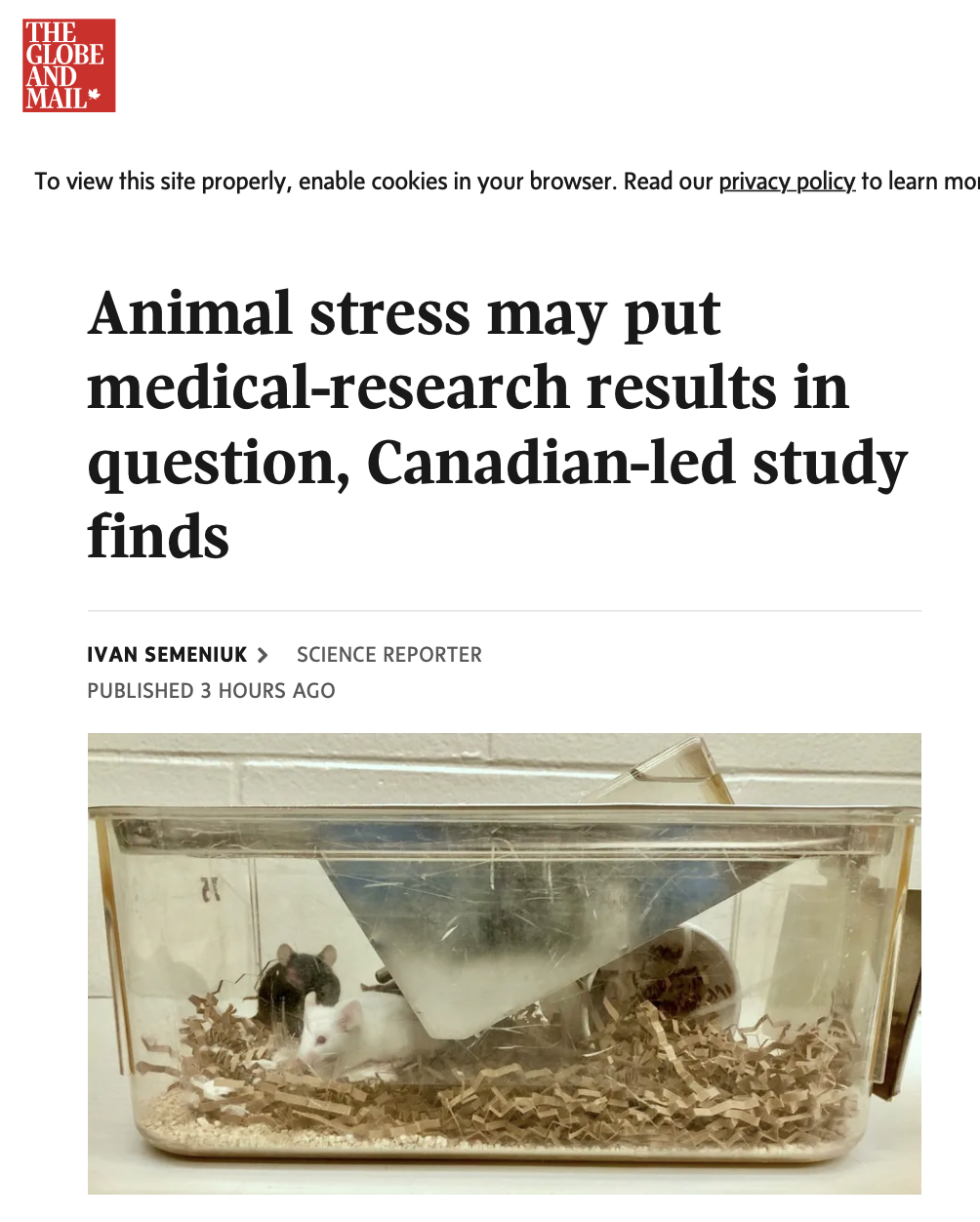 BMC paper in the news! | Animal Behaviour & Welfare in the Mason Lab